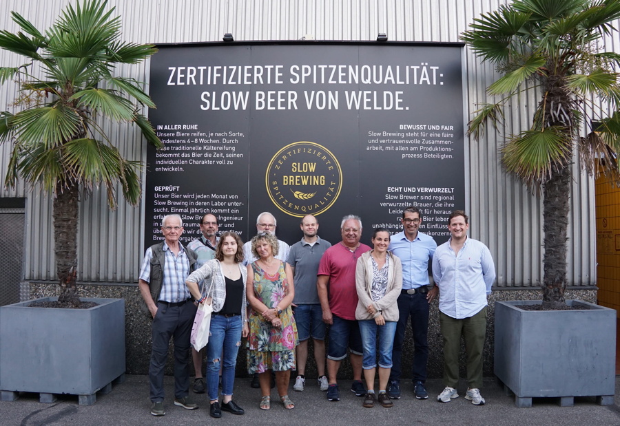 Besuchergruppe bei der Welde-Brauerei